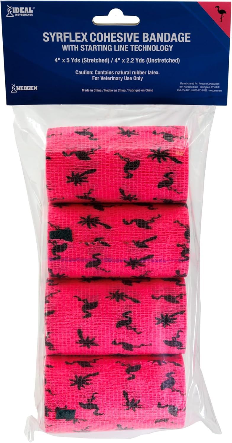 Neogen SyrFlex Cohesive Bandage 4” Pink Flamingo 4pk - Image 5